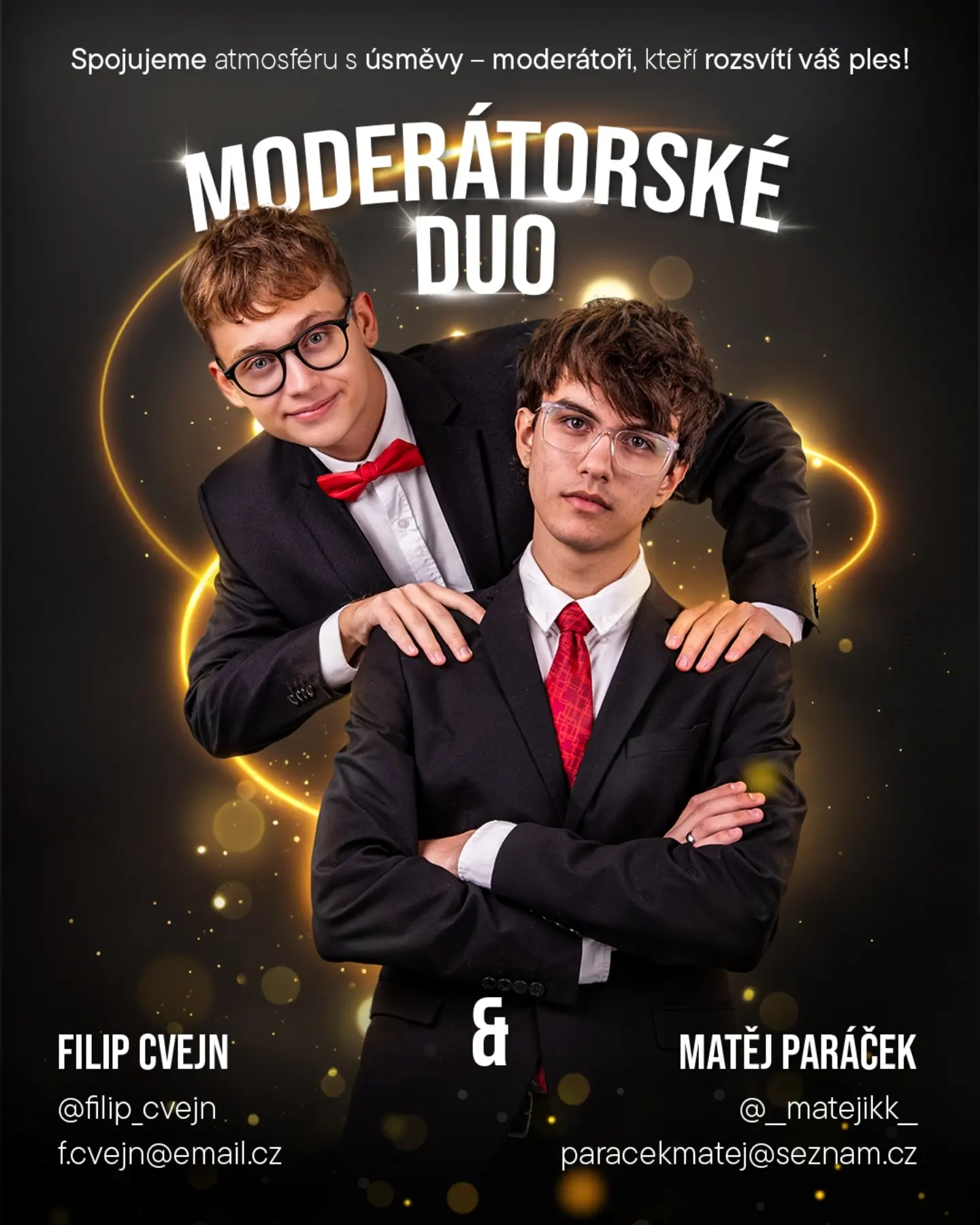 Moderátorské duo, Filip Cvejn a Matěj Paráček